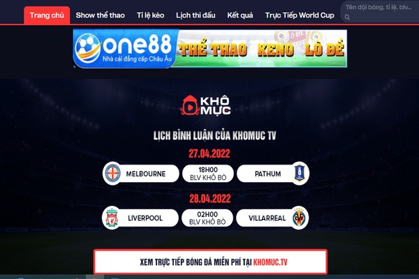 Top 7 trang link xem bóng đá trực tiếp HD - KhoMuc.tv